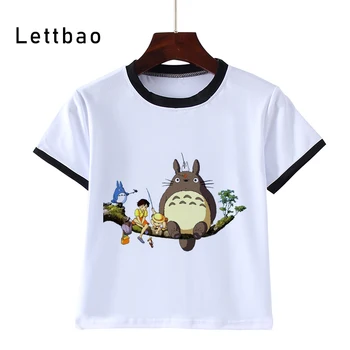 Anime Geometrice totoro Haine pentru Copii Pentru Fete Japonia de Desene animate Drăguț pentru Copii T-Shirt T-Shirt Pentru Baieti