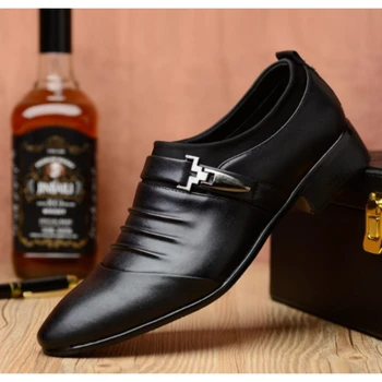 Bărbați Moda Stil Britanic Pantofi Din Piele Pantofi Comozi Pantofi Deget A Subliniat Afaceri De Nunta Rochie Formale Pantofi