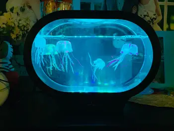 Kitto Meduze Lampa Rezervor de Spirit Acvariu de Lumină cu LED-uri Colorate Ocean Val Lampă cu LED-uri