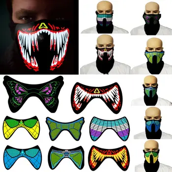 2019 Brand Nou Stil LED Luminos Intermitent Mască de Față Măști de Partid Aprinde Dans Halloween Cosplay