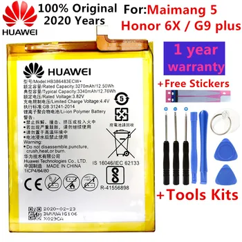 HuaWei Original, Baterie HB386483ECW Pentru Huawei Honor 6X G9 plus Maimang 5 3340mAh Telefon de Înlocuire Batteria Akku Navă Rapidă