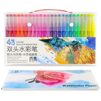 Dainayw 100Colors Dual Perie Markeri Pen Vârful Fin Desen Pictura de Apă cerneluri Pixuri de Colorat Manga Caligrafie Graffiti