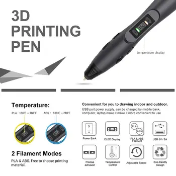 SL-300 3D Printingh Pix Cu Vânzare Fierbinte Sunlu SL300 Display Lcd Pentru Diy Pla Abs Imaginația Creatoare Culoare Alba 3D Pen gadget