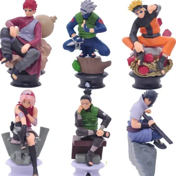 6pcs/ Set Naruto Sasuke Gaara Figura Kakashi Figurine Anime Naruto PVC Cifrele de Colectie Model Jucarii de Cadouri de Craciun Pentru Copii