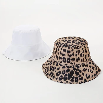2019 Toamna Iarna Cald Pliabil Tricotate Leopard Zebra Bucket Hat pentru Femei Pescar Pălării Floppy de Protecție solară Cald Capace