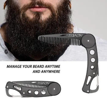 Aliver loc mare cuțit din oțel inoxidabil barba pieptene drept pieptene bărbați barba pieptene instrument de modelare