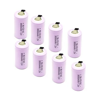 10pcs de Înaltă calitate baterie baterie reîncărcabilă sub baterie SC baterie 1.2 v cu tab 3000 mah pentru unelte electrice