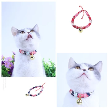 Cat Bell Guler kitty Guler Handmade Stil Japonez Reglabil Cravată Colier pentru pisoi animale de Companie Pisica Accesorii
