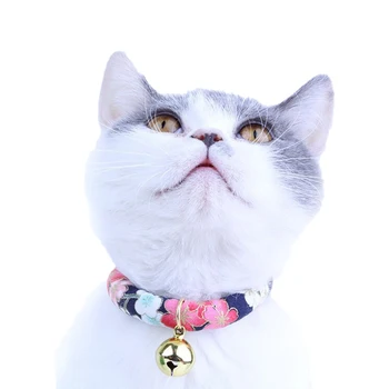 Cat Bell Guler kitty Guler Handmade Stil Japonez Reglabil Cravată Colier pentru pisoi animale de Companie Pisica Accesorii