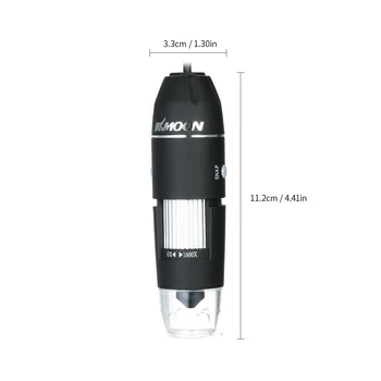 KKmoon Microscop Digital USB cu OTG Funcția 1600X Mărire Endoscop 8-Lumina LED-uri Lupa Lupa cu Stativ