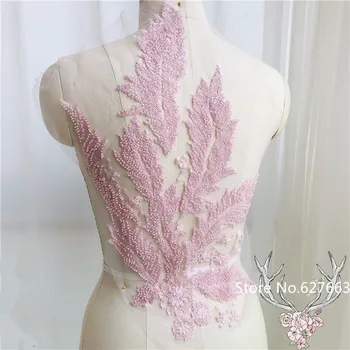 3D, Albastru, Roz ștrasuri din Mărgele dantelă patch-uri brodate aplicatiile pentru nunta rochie de seara patch-uri de cusut de îmbrăcăminte de moda accesorii