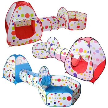 3 în 1 Jucării Cort pentru copii Foldabling Pop-Up Tunel Joc de Baschet Portabil în aer liber pentru Copii Joaca Corturi casa Hut Pentru Copii Jucarii