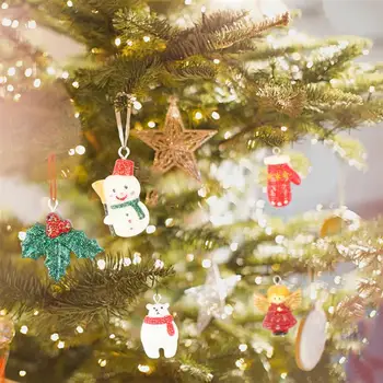 24Pcs de Crăciun DIY Farmece Pandantiv Crăciun Rășină Pandantiv Meserii Ornamente de Crăciun Simulare Sclipici Pandantiv DIY Accesorii