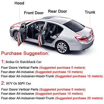 5M Auto Universal Door Edge Zero Protector Bandă de Etanșare Garda Tapiterie Auto Ușă Decor Protector Autocolante Accesorii