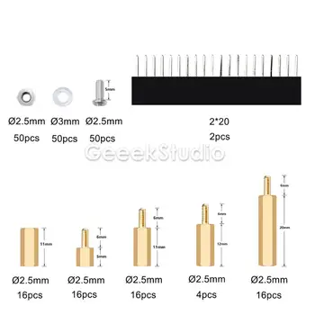 Noile Șuruburi Kit 220pcs Impermeabil M2.5 Hex Masculin-Feminin Impas Șuruburi Cutie de Nuci Kit Sortimentul Stabilit pentru Raspberry Pi Spacer