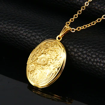 Moda Bijuterii Vintage Medalion Pandantiv Colier Pentru Femei Joias Ouro De Culoare De Aur Plutind Farmec Clasic Fotografie India Coliere