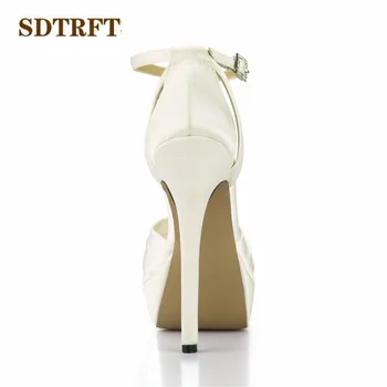 SDTRFT Tocuri cui zapatos mujer 14cm Tocuri Subtiri curea Glezna pantofi de femeie sexy OL munca Sandale Cosplay Crossdress Platforme pompe