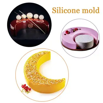 3D Moon Forma de Tort Mucegai Silicon Reutilizabile Ramadan Tort Pan Manual Silicon Mucegai de Copt Pentru Coacere Bucătărie