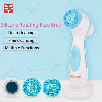 VENKY Silicon Sonic Perie de Curățare a Porilor Electric Faciale Curat Masaj Facial de Îngrijire a Pielii de Frumusete spumă de Curățare Facial Spa
