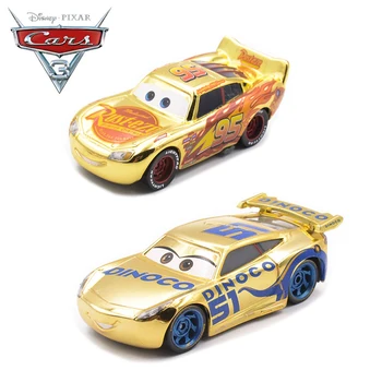Cele Mai Noi Disney Pixar Cars 3 Metal Mașină De Jucărie De Aur Fulger McQueen Dinoco Cruz Ramirez Model Educativ Pentru Copii Vehicule De Jucărie Cadou