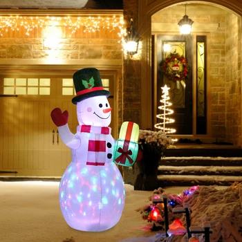 150cm Crăciun, Moș Crăciun, om de Zăpadă Gonflabile Model LED Lumina de Noapte Luminos om de Zapada Papusa Grădină Jucării Petrecere Decoratiuni de Craciun