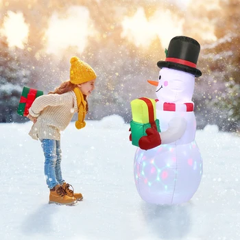 150cm Crăciun, Moș Crăciun, om de Zăpadă Gonflabile Model LED Lumina de Noapte Luminos om de Zapada Papusa Grădină Jucării Petrecere Decoratiuni de Craciun