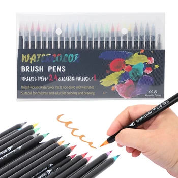 72 Culori Perie Acuarelă Pixuri Art Marker pentru Desen, Cărți de Colorat Manga Caligrafie Rechizite Școlare Papetărie