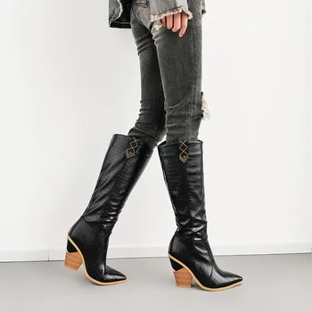Femei pe Genunchi-cizme înalte plus dimensiune 22-28cm lung cizme femei, cizme de iarna Super toc Metalic de aur și de argint doamnelor cizme