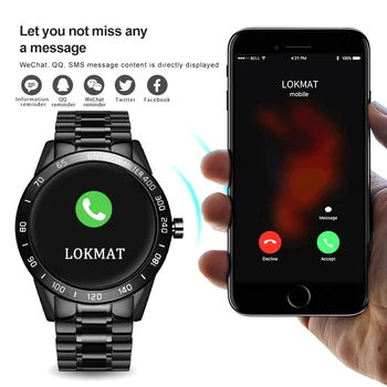 LIGE oțel inteligent impermeabil ceas barbati din piele smart watch sport Pentru iPhone rata de Inima tensiunea tracker de Fitness smartwatch