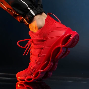 Pantofi Pentru Bărbați Adidași Confortabil Casual Pantofi De Sport Nou Respirabil Tenis Masculino Adult De Sex Masculin Roșu De Toamnă Lama De Mari Dimensiuni De 50