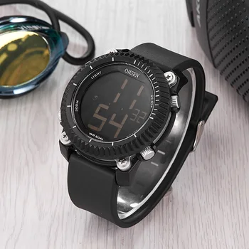 Moda Electronice Digitale pentru Bărbați ceasuri de Mînă Negru Militare Silicon Sport Uita-te la Om Impermeabil Alarma mână de sex masculin ceasuri