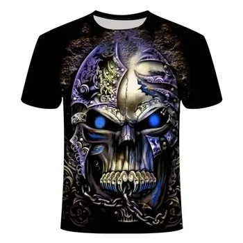 Craniul nou T-shirt pentru bărbați și femei, Cranii de animale 3DT - T-shirt campion hip Hop 3D-Imprimate Craniu O Gât T-shirt