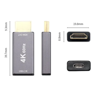 4K@60Hz C USB la HDMI de sex Feminin la Masculin Adaptor Convertor Cu Tip-c 4K PD cablu video pentru MacBook Pro 2019/2018/2017 MacBook Air