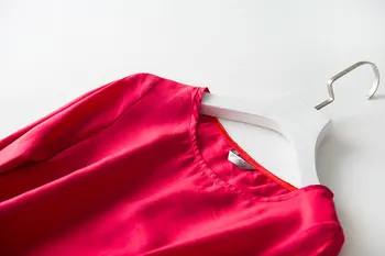 Rochie de mătase de Dud Mătase 2020 Vara Noi de Mari Dimensiuni Femei Temperament Rochie Roșie Slăbire