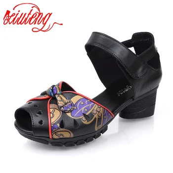 Xiuteng Incaltaminte Femei Sandale 2020 Femei Pantofi cu Tocuri Groase Femei Sandalias Peep top Sandale de Doamnelor Pantofi Femei
