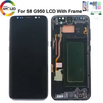 Original S8 LCD Pentru Samsung Galaxy S8 G950 G950F SM-G950F Display LCD Touch Screen Digitiza G950U Cu Cadru cu pixeli morti