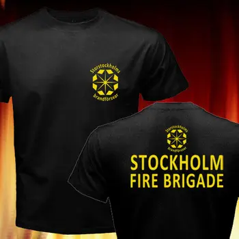 Suedia Storstockholms Brandforsvar Stockholm Pompieri fire Fighter 2019 Moda pentru Bărbați Personaj de Desene animate de Fitness T-Shirt