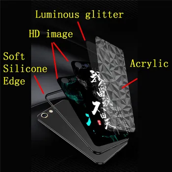 Luminos Silicon Acrilic cazuri de telefon acoperă pentru iPhone 12 Acoperi Caz Stralucitoare în Întuneric Coajă de Telefon Mobil Coajă Spate