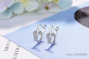 Noi 925 sterling silver Stud Cercel Dulce Frunze de Cristal Design Cercel Pentru Femei Coreea Moda Lady Bijuterii 2019 oorbellen