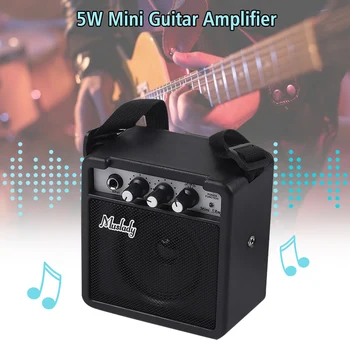 5W Mini Chitara Amplificator Amp Difuzor cu 3.5 mm & 6,35 mm Intrari 1/4 Inch de Ieșire Acceptă Volum Reglare Ton Overdrive