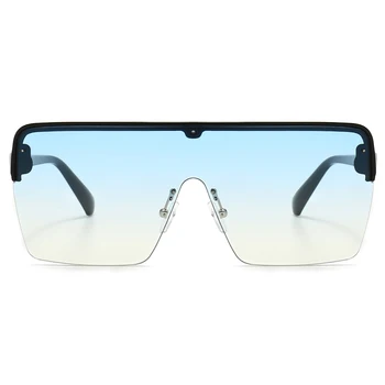 Peekaboo framlesss-o singură bucată de lentile de ochelari de soare pentru femei big uv400 pătrat ochelari de soare barbati jumătate cadru 2021 albastru galben de vânt
