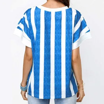 Femei cu Dungi Supradimensionat Tricou Chic Moda anilor ' 90 Maneci Scurte Pierde T-shirt Femei Topuri Casual Haine Streetwear Teuri de Vară