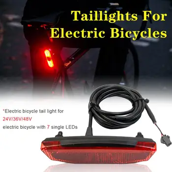 LED Tail Light Ebike Lumina din Spate 36V/48V Siguranță de Avertizare Lampă Spate E-scooter SM/ rezistent la apa Interfață Conexiuni biciclete coada lumina