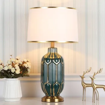 De aur-urmărite Ceramice Lampa de Masa Lux Post-modern, Simplu Lampă de Masă Nordic Lămpi de Noptieră pentru Living Hotel Home Decor
