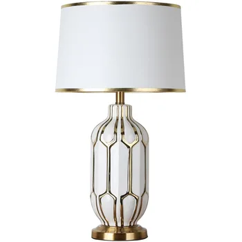 De aur-urmărite Ceramice Lampa de Masa Lux Post-modern, Simplu Lampă de Masă Nordic Lămpi de Noptieră pentru Living Hotel Home Decor