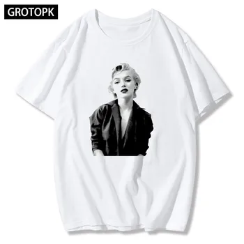 Noua Marilyn Monroe Moda Print T Shirt Femei Casual Maneca Scurta Tricou Supradimensionat Harajuku Unisex Streetwear Femei De Top De Sex Feminin