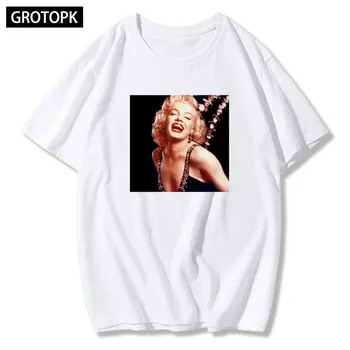 Noua Marilyn Monroe Moda Print T Shirt Femei Casual Maneca Scurta Tricou Supradimensionat Harajuku Unisex Streetwear Femei De Top De Sex Feminin