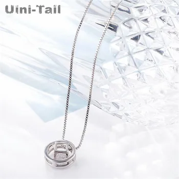 Uini-Coada hot nou argint 925 round geometrie cub colier moda coreeană valul fluxului de bijuterii de înaltă calitate GN611