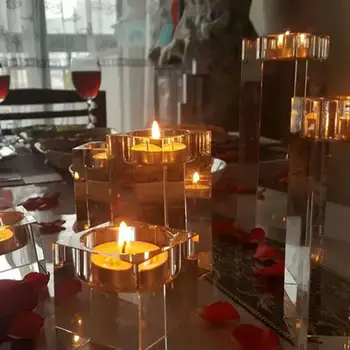 Cristal Transparent Sfesnice Lumanari Festive Decoratiuni Acasă Lumânare Lanternă Candelabre Delicat Pentru Nunta, Ziua De Nastere