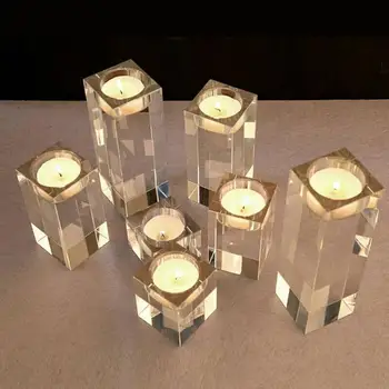 Cristal Transparent Sfesnice Lumanari Festive Decoratiuni Acasă Lumânare Lanternă Candelabre Delicat Pentru Nunta, Ziua De Nastere